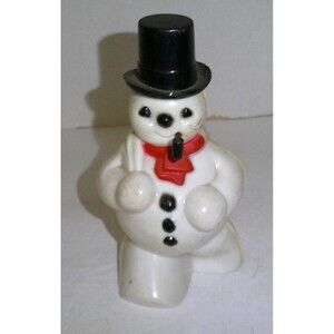 1950s Rosbro hard plastic snowman candy container w/pipe